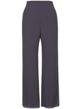 Pewter Satin Trim Chiffon Trouser - Promotion Until 8th May 2024