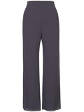 Pewter Satin Trim Chiffon Trouser
