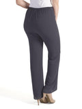 Pewter Satin Trim Chiffon Trouser (back view)