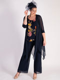 Navy Chrysanthemum Print Silk Devoree Camisole