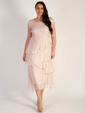 Champagne Rosé Crush Pleat Layered Dress