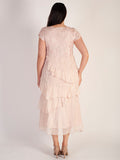 Champagne Rosé Crush Pleat Layered Dress