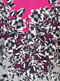 Fuchsia/Grey/Black Floral Border Print Jersey Cardigan