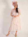 Champagne Rosé Crush Pleat Layered Dress