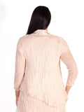 Rose Champagne Crush Pleat Satin & Chiffon  Shrug