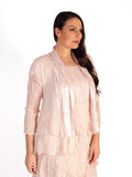 Rose Champagne Crush Pleat Satin & Chiffon  Shrug