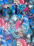 Barcelona Butterfly Print Frill Trimmed Shirt