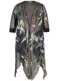 Pewter Turquoise/Lime Iris Floral Print Devoree Pixie Coat - Promotion Until 8th May 2024