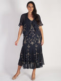 Pewter Allover Contrast Beaded Dress