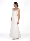 Ivory Lace Lined Bead/Emb Godet Tulle Wedding Dress