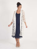Dark Navy Bias Cut Chiffon Dress