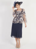 Dark Navy Bias Cut Chiffon Dress