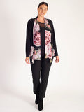 Black Jersey Shrug with Autumn Rose Mesh Trim