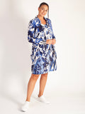 Blue & White at Liberty in the Garden Navy/Marine Abstract Garden Print Cotton Bubble Dress - Promotion Until 8th May 2024