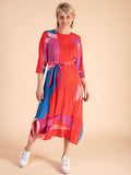 Strawberry/Multi Cosmopolitan Plisse Pleat Dress