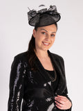 Black/Metallic Small Hatinator with Bow Detail