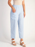Baby Blue Linen Trousers With Pockets