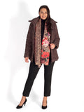 Walnut Bonfire Embroidered Quilted Coat