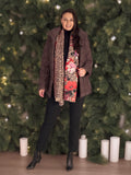 Walnut Bonfire Embroidered Quilted Coat
