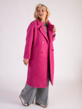Raspberry Soft Textured Wool Mix Coat