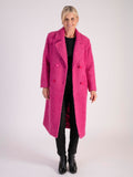 Raspberry Soft Textured Wool Mix Coat