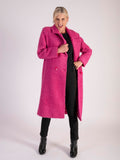 Raspberry Soft Textured Wool Mix Coat