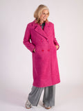 Raspberry Soft Textured Wool Mix Coat
