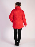 Red/Abstract Quilted Reversible Zip Jacket