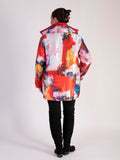 Red/Abstract Quilted Reversible Zip Jacket