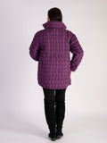 Purple/Abstract Quilted Reversible Zip Jacket