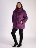 Purple/Abstract Quilted Reversible Zip Jacket