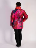 Purple/Abstract Quilted Reversible Zip Jacket