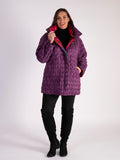 Purple/Abstract Quilted Reversible Zip Jacket