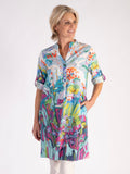 Blue/Multi Abstract Flower Garden Tunic Dress - Promotion until 1st November 2024