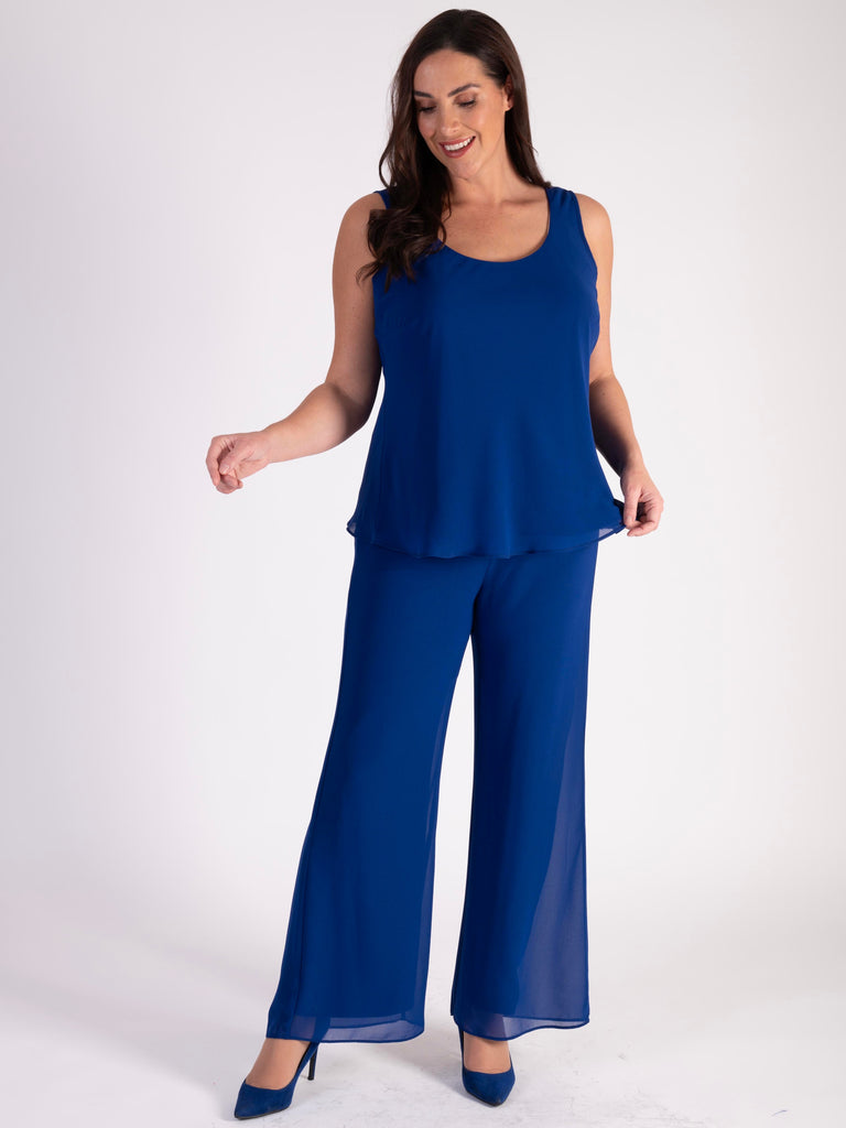 Cobalt Chiffon Trousers Chesca Direct