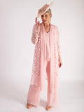 Blossom Mesh Coat with 3-D Embroidered Daisies and Chiffon Trim