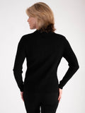 A Black Roll Neck Jumper With Button Detail