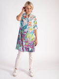 Blue/Multi Abstract Flower Garden Tunic Dress - Promotion until 1st November 2024