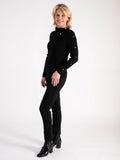 A Black Roll Neck Jumper With Button Detail