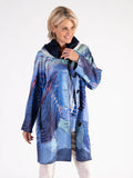 Blue/Multi Abstract Butterfly Print Reversible Raincoat