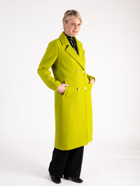 Lime Long Wool Mix Coat