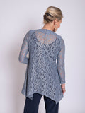 Platinum Lace Cardigan with Gold Foil Shimmer