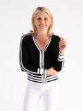 Black/White Contrast Edges Cardigan – Classic Luxury