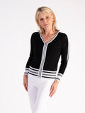 Black/White Contrast Edges Cardigan – Classic Luxury