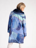 Blue/Multi Abstract Butterfly Print Reversible Raincoat