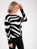 A Black/White Abstract Zebra Pattern Jumper