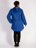 Cobalt/Purple Maze Quilted Reversible Zip Coat