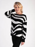 A Black/White Abstract Zebra Pattern Jumper