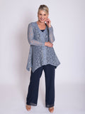 Platinum Lace Cardigan with Gold Foil Shimmer
