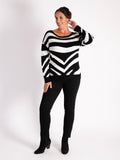 Black/White Abstract Zebra Pattern Jumper